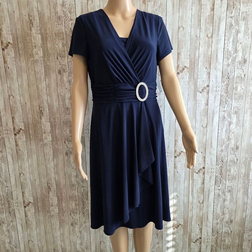 Women's R&M Richards Petite Dress Size 14P Navy